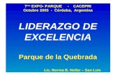 7 ma  EXPO- PARQUE     -    CACEPRI Octubre 2003  -  Córdoba,  Argentina LIDERAZGO DE EXCELENCIA