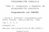 PROGRAMACIÓN PARALELA Tema 2: Lenguajes y modelos de programación paralela