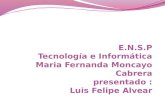 E.N.S.P Tecnología e Informática Maria  Fernanda  Moncayo  Cabrera presentado : Luis Felipe Alvear