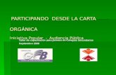 PARTICIPANDO  DESDE LA CARTA ORGÁNICA Iniciativa Popular  -  Audiencia Pública