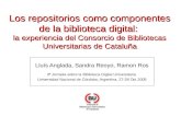 Lluís Anglada , Sandra Reoyo, Ramon Ros 3 ª  Jornada sobre la Biblioteca Digital Universitaria