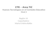 ETR – Area TIC Nuevas Tecnologías en el Contexto Educativo Nivel 2