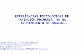 EXPERIENCIAS PSICOLÓGICAS DE “ATENCIÓN PRIMARIA” EN EL AYUNTAMIENTO DE MADRID