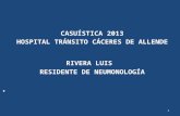 CASUÍSTICA 2013 HOSPITAL TRÁNSITO CÁCERES DE ALLENDE RIVERA LUIS   RESIDENTE DE NEUMONOLOGÍA