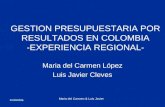 GESTION PRESUPUESTARIA POR RESULTADOS EN COLOMBIA -EXPERIENCIA REGIONAL-
