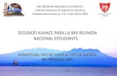 XXV REUNION NACIONAL ESTUDIANTIL Instituto Mexicano de Ingenieros Químicos