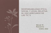 Responsabilidad ética, social y legal relativa al uso adecuado de las tic’s