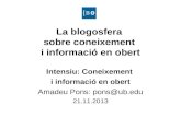 La blogosfera  sobre coneixement  i informació en obert