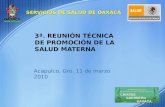 3ª. REUNIÓN TÉCNICA DE PROMOCIÓN DE LA SALUD MATERNA