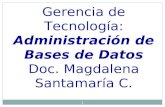 Gerencia de Tecnología: Administración de Bases de Datos Doc. Magdalena Santamaría C.