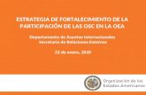 ESTRATEGIA DE FORTALECIMIENTO DE LA  PARTICIPACIÓN DE LAS OSC EN LA OEA