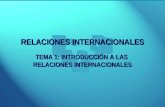 RELACIONES INTERNACIONALES TEMA 1: INTRODUCCIÓN A LAS  RELACIONES INTERNACIONALES