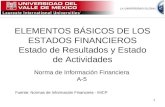 ELEMENTOS BÁSICOS DE LOS ESTADOS FINANCIEROS Estado de Resultados y Estado de Actividades