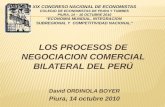 Los PROCESOS DE NEGOCIACION comercial BILATERAL del Perú