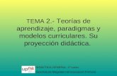 TEMA  2.- Teorías de aprendizaje, paradigmas y modelos curriculares. Su proyección didáctica.