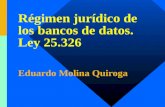 Régimen jurídico de los bancos de datos.  Ley 25.326 Eduardo Molina Quiroga