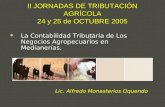 II JORNADAS DE TRIBUTACIÓN AGRÍCOLA 24 y 25 de OCTUBRE 2005