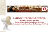 Labor Parlamentaria Natalie Condori  Jahuira Congresista de la República del Perú