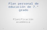 Plan personal de educación de 7.º grado