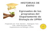 HISTORIAS DE  É XITO Egresados de los programas del Departamento de Biolog í a de UPRH