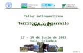 Taller latinoamericano Territorio y desarrollo sostenible 17 – 20 de junio de 2003 Cali, Colombia