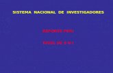 SISTEMA  NACIONAL  DE  INVESTIGADORES REPORTE POR: NIVEL DE S N I
