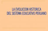 LA EVOLUCION HISTORICA  DEL SISTEMA EDUCATIVO PERUANO