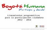Lineamientos programáticos  para la participación ciudadana 2012 - 2016