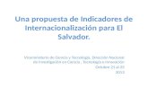 Una propuesta  de Indicadores  de Internacionalización para El Salvador.