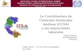 La Coordinadora de Centrales Sindicales Andinas (CCSA) y las migraciones laborales