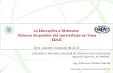 La Educación a Distancia:  Sistema de gestión del aprendizaje en línea EDUC