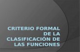 Criterio formal de la clasificación de las funciones