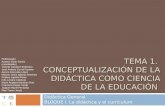 TEMA 1.  Conceptualización  de la Didáctica como ciencia de la educación