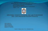 RÉGIMEN CONSTITUCIONAL DE LAS FUNCIONES  DEL LOS ORGANOS PODER PÚBLICO