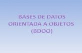 BASES DE DATOS ORIENTADA A OBJETOS  (BDOO)