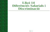 Lliçó 14  Diferències Salarials i Discriminació