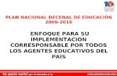 PLAN NACIONAL DECENAL DE EDUCACIÓN 2006-2016