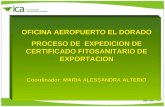 OFICINA AEROPUERTO EL DORADO PROCESO DE  EXPEDICION DE CERTIFICADO FITOSANITARIO DE EXPORTACION