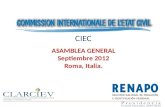 CIEC  ASAMBLEA GENERAL  Septiembre 2012  Roma, Italia.