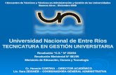 Universidad Nacional de Entre Ríos TECNICATURA EN GESTIÓN UNIVERSITARIA