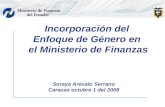 Incorporación del Enfoque de Género en  el Ministerio de Finanzas