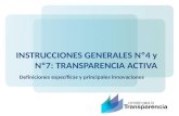 INSTRUCCIONES GENERALES Nº4 y Nº7: TRANSPARENCIA ACTIVA