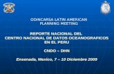 REPORTE NACIONAL DEL  CENTRO NACIONAL DE DATOS OCEANOGRAFICOS EN EL PERU CNDO – DHN