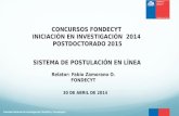 CONCURSOS FONDECYT  INICIACIÓN EN INVESTIGACIÓN  2014 POSTDOCTORADO 2015