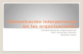 Comunicación interpersonal en las organizaciones