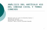 ANÁLISIS DEL ARTÍCULO 455 DEL CÓDIGO CIVIL Y TEMAS CONEXOS
