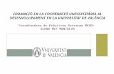 MÁSTER  OFICIAL EN COOPERACIÓN AL DESARROLLO DE LA UNIVERSITAT DE VALENCIA  2013-2015  MCAD