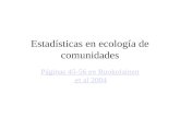 Estadísticas en ecología de comunidades