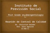 Instituto de Previsión Social Post Grado en Emergentologia Reunión de Control de Calidad