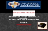 DOCTORADO EN EDUCACION ASIGNATURA SEMINARIO DE ANÁLISIS CRÍTICO DE LA FILOSOFÍA Y